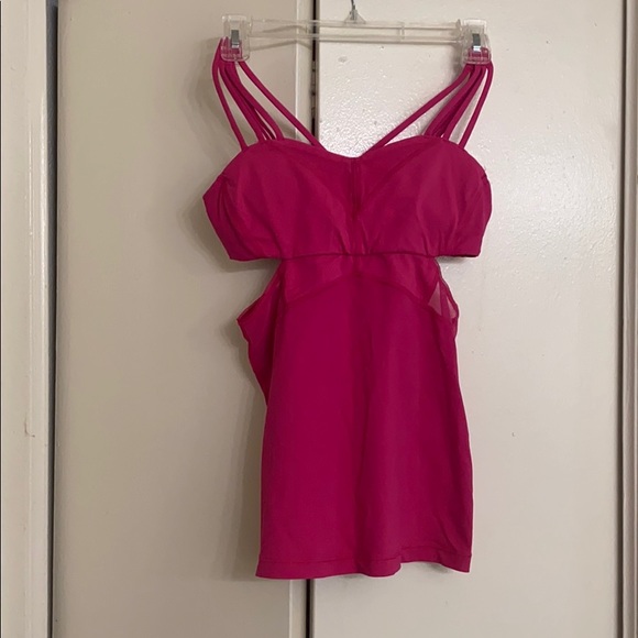 lululemon athletica Tops - Hot pink lululemon athletic top with bra insert.